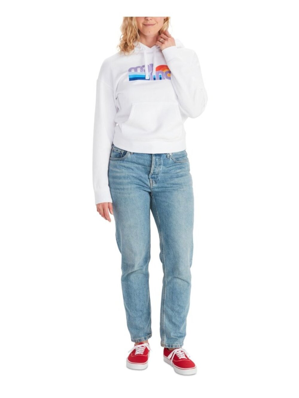 Marmot Womens Oceanside Graphic Print Hoodie Tide White Size XS NWT
